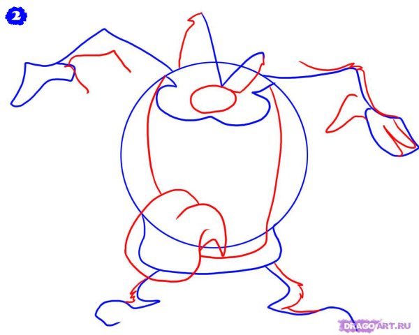 Тасманский дьявол пошаговый рисунок