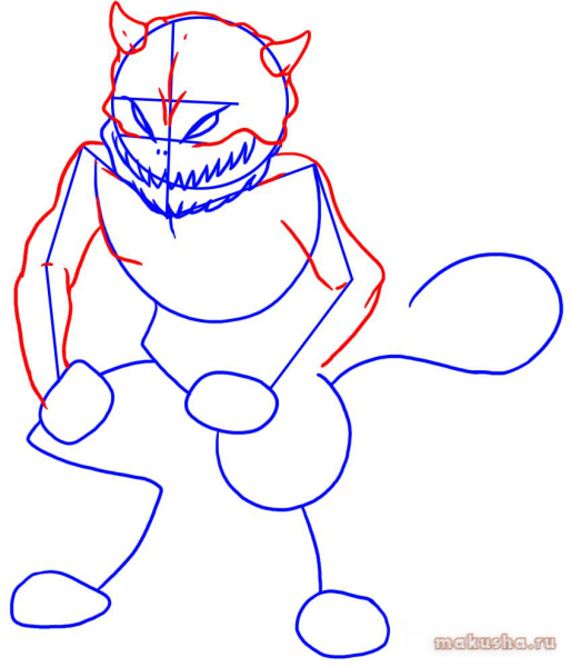 Поэтапное рисование демона