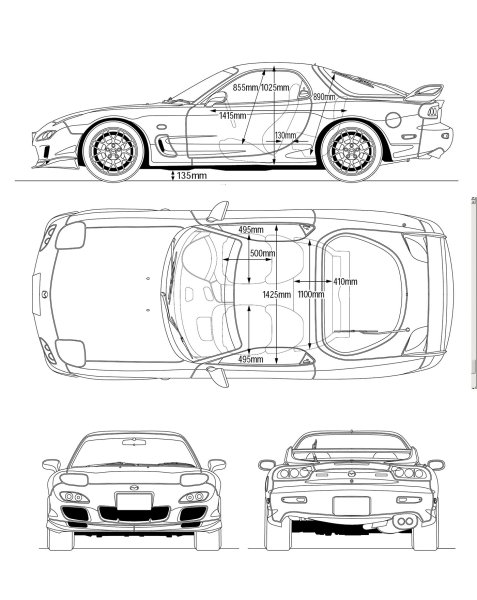 Чертёж Мазда RX 7