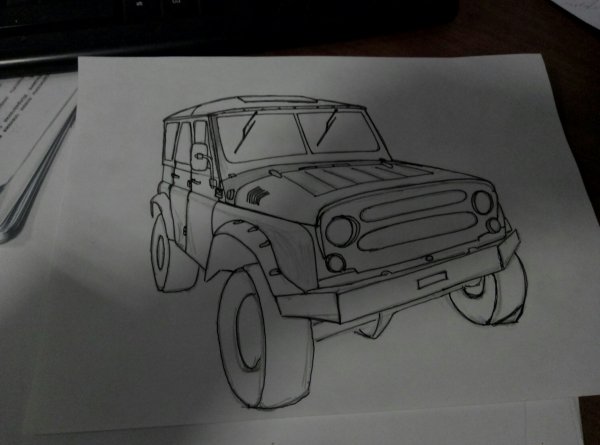 Нарисовать УАЗ Хантер