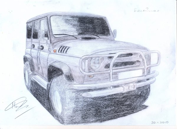 Нарисовать УАЗ Хантер