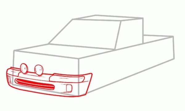 Как нарисовать машину УАЗ поэтапно