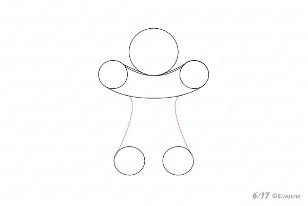 Поэтапный рисунок пряничного человечка