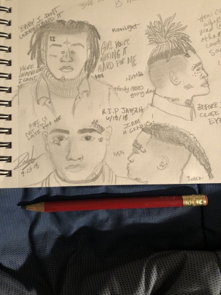 Рисунок Xxtentacion сбоку