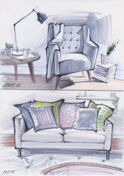 Скетчинг карандашом