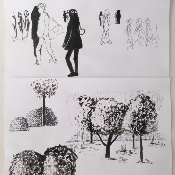 Скетчи акварелью уроки