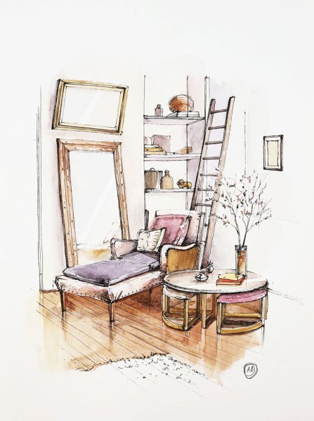 Скетчи дверей маркерами для скетчинга