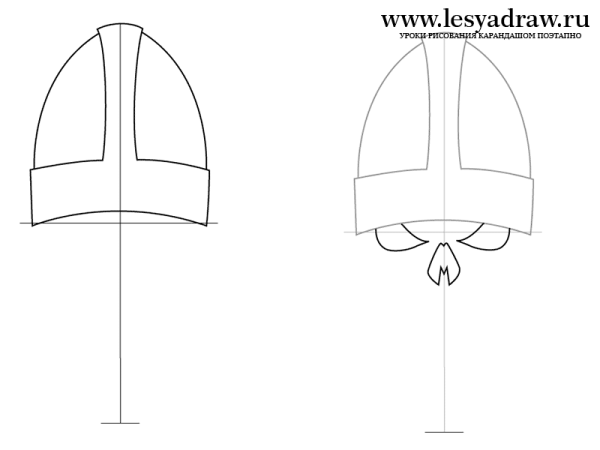 Поэтапное рисование шлема