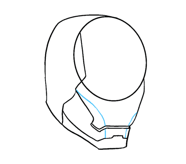 Шлем железного человека карандашом