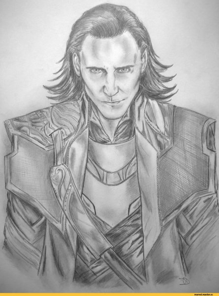 Локи Марвел рисунок