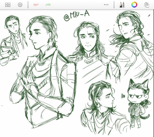 Скетч Локи Лафейсон