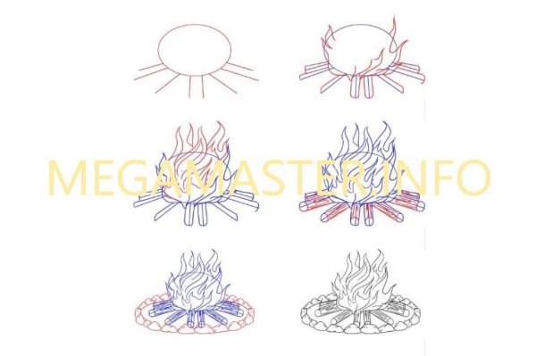 Поэтапное рисование огня 1 класс