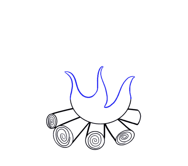 Костер рисунок карандашом
