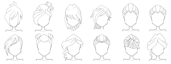 Поэтапное рисование прически