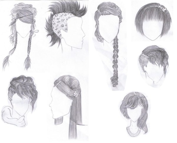Скетчи причесок