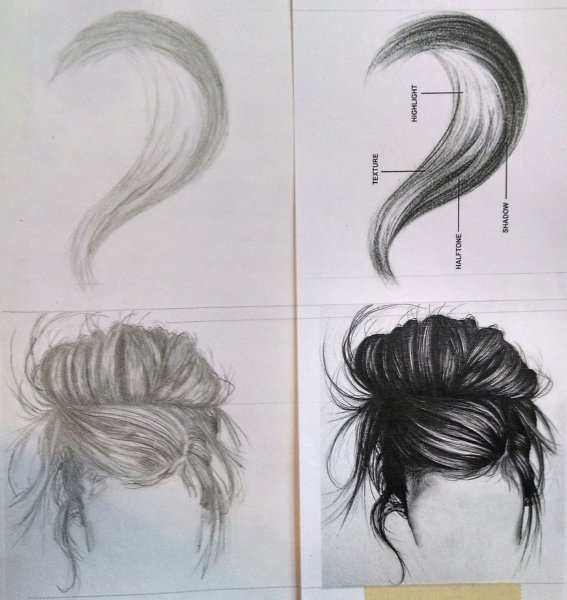 Прически для рисования для начинающих