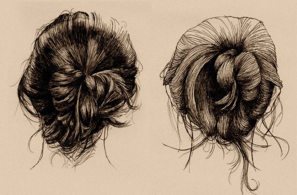 Эскиз Растрепанные волосы