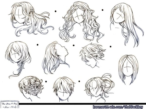 Волосы туториал референс