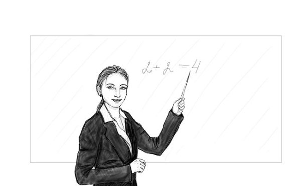 Рисунок учителя карандашом