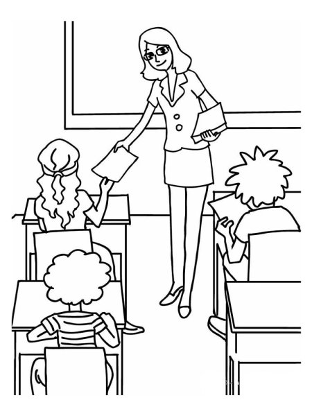Учительница раскраска для детей