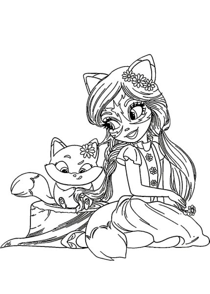 Раскраски Энчантималс Фелисити
