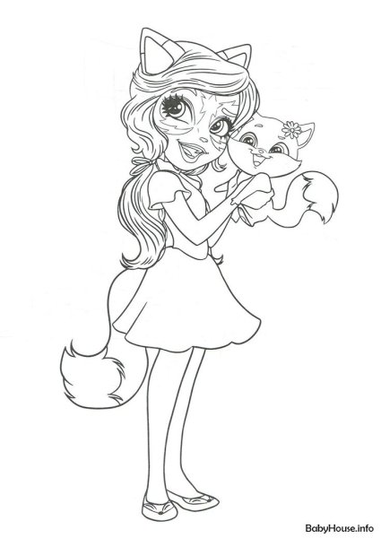 Enchantimals раскраска тигр