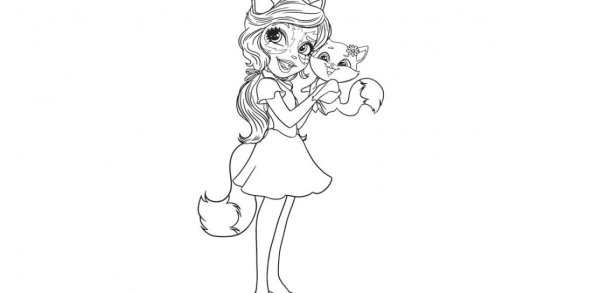 Раскраска Энчантималс Лисичка