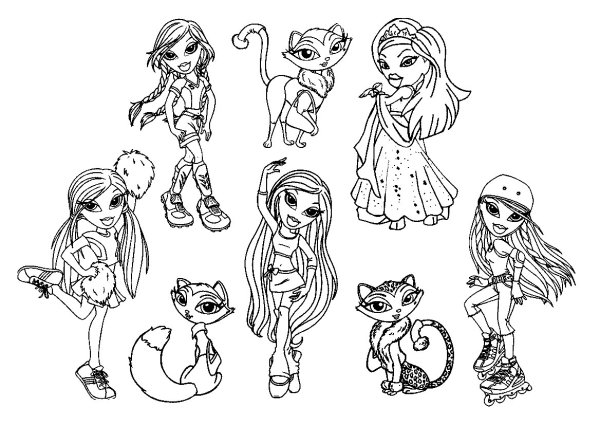 Раскраски куклы братц