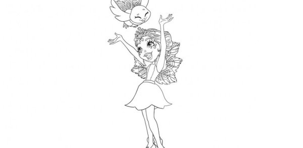 Девочка Павлин Enchantimals раскраска