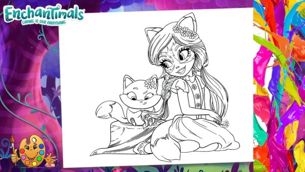 Энчантималс Лис раскраска