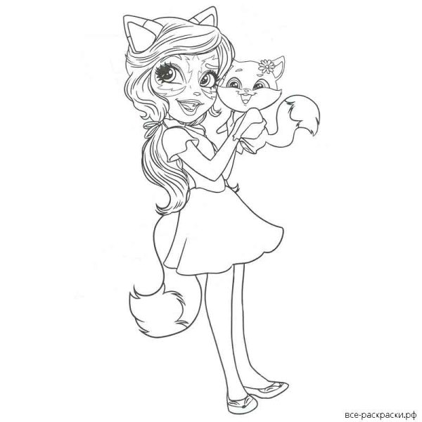 Раскраска Энчантималс Белочка