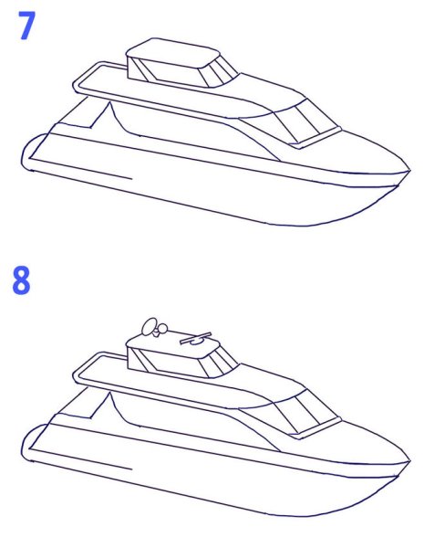 Катер для рисования