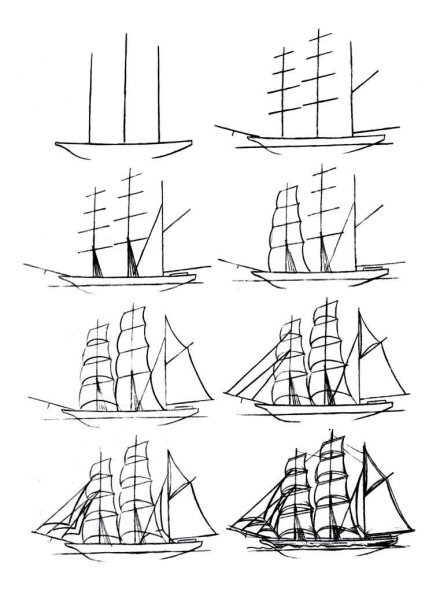 Корабль рисунок карандашом