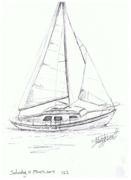 Яхта карандашом
