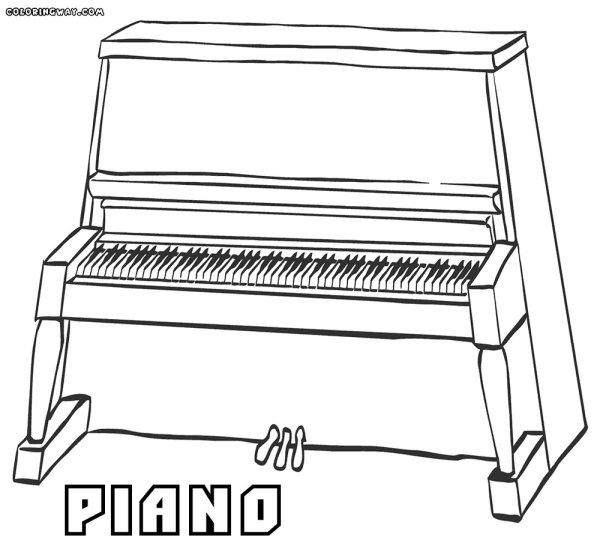 Пианино раскраска