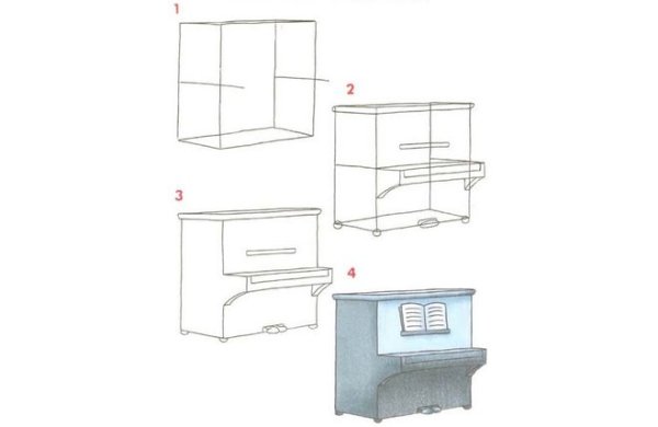 Фортепиано раскраска для детей