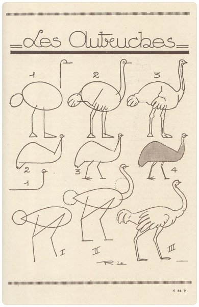 Поэтапное рисование страуса