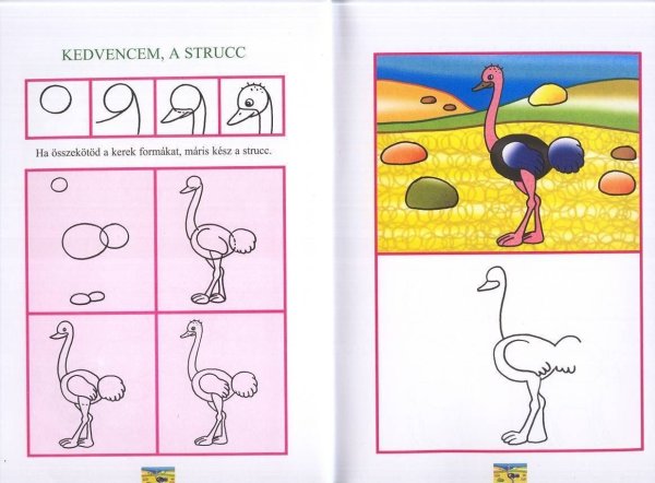 Страус простым карандашом