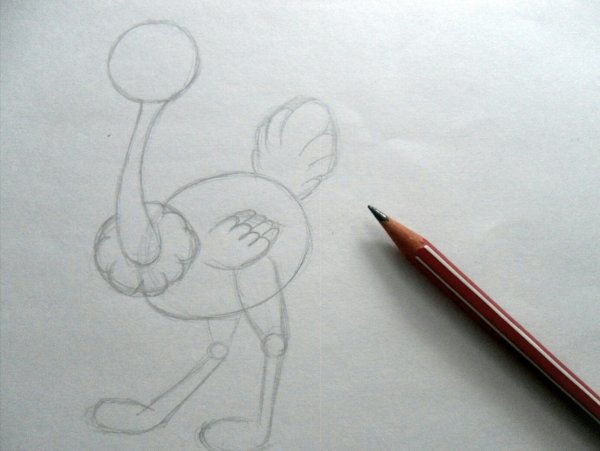 Рисование страуса