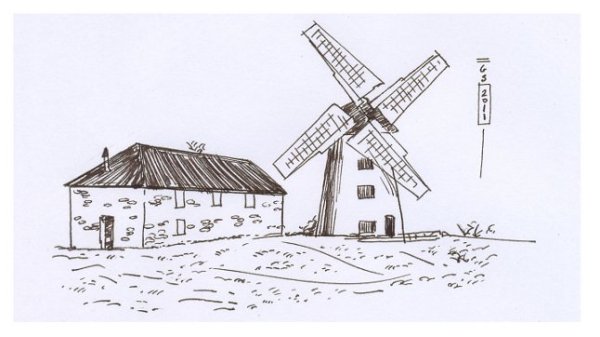 Мельница раскраска