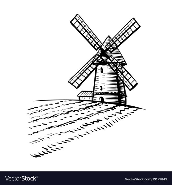 Мельница раскраска