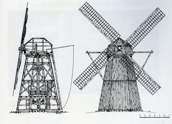 Ветряная мельница из дерева эскиз
