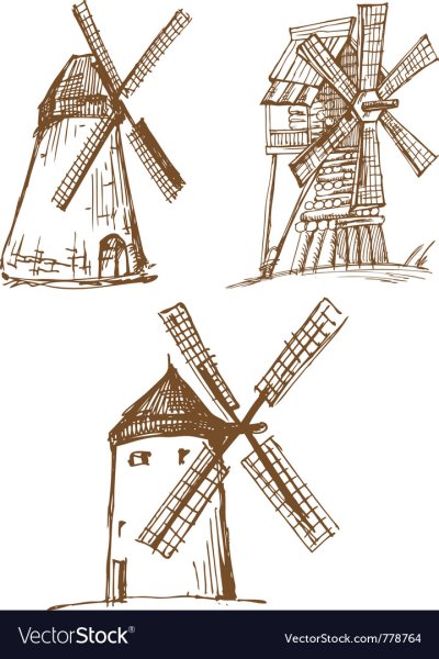 Рисование дети мельница