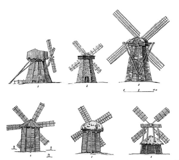 Мельница трафарет