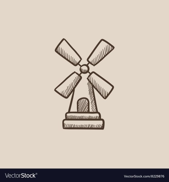Мельница рисунок карандашом