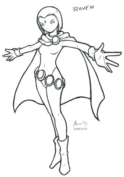 Как нарисовать Рейвен из юные Титаны