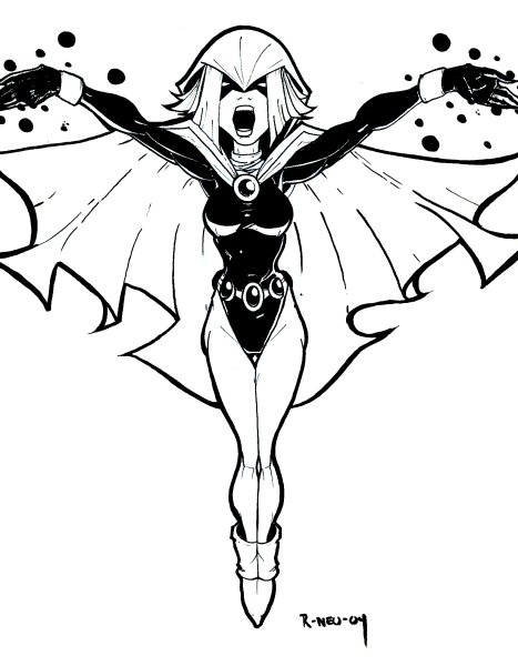 Рейвен рисовать карандашом