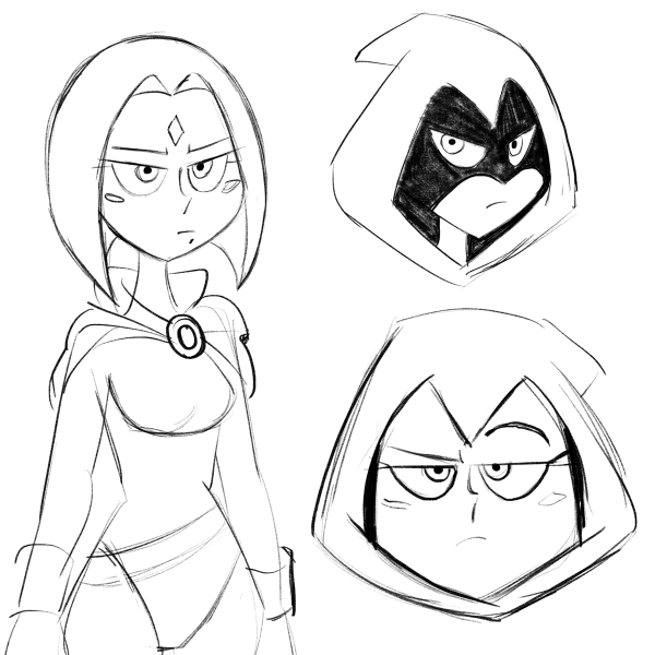 Как нарисовать Рейвен поэтапно