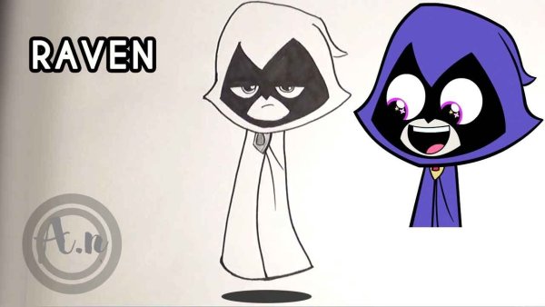 Раскраска юные Титаны Рейвен