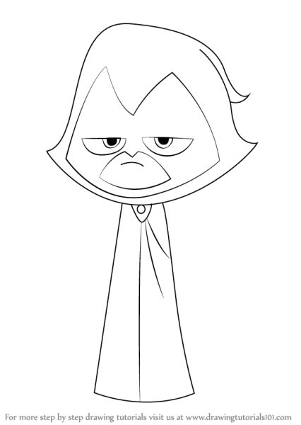 Как нарисовать лицо Рейвен